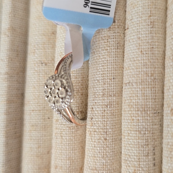 DIAMOND BLOSSOM BRAND DIAMOND RING 14K ROSE GOLD OVER STERLING SILVER SIZE 7 - Picture 2 of 16